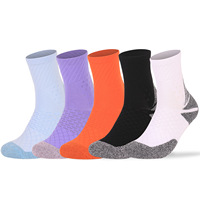 Chaussettes de randonnée pour hommes Cuetom, tricotées, rayées, respirantes, en maille, avec compression de la voûte plantaire, absorbant les chocs, résistantes à l'usure