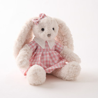 Adorable lapin en peluche en robe, jouet confortable pour filles et enfants