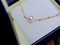 Bracelet et joncs en perles Akoya en or 18 carats Lucy Jewelry, perles d'eau salée naturelles de qualité AAAA, forme baroque