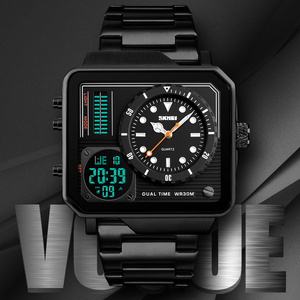 Montre en or <span class=keywords><strong>SKMEI</strong></span> <span class=keywords><strong>1392</strong></span> Grand cadran en acier inoxydable Hommes Montre-bracelet numérique étanche - Product Image 3