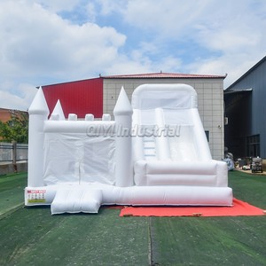 Gorila inflable de Pvc blanco para exteriores comercial Combo niños adultos Moonwalk Castillo de salto hinchable con tobogán de agua para fiestas - Product Image 1