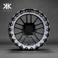 Nouvelles jantes en alliage d'aluminium forgé Beadlock 6061 T6, lèvre polie noire, 10 rayons, 17-22 pouces, personnalisées pour SUV tout-terrain