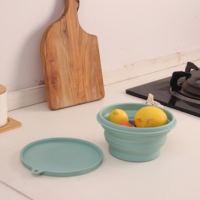 Boîte à déjeuner Portable pliable en Silicone conteneur de stockage de Bento micro-ondes boîte à déjeuner pliante en Silicone boîte à Bento en Silicone