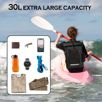 Sac à dos étanche à grande capacité avec fenêtre tactile Roll Top en PVC IPX6 pour kayak, randonnée, camping, cyclisme
