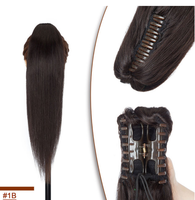 Extension de queue de cheval à Clip, cheveux humains pour femmes