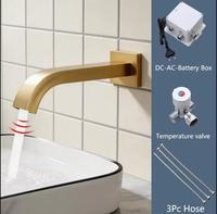 Robinet automatique moderne à capteur mural pour lavabo avec cartouche en céramique