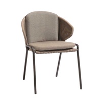 Ensemble table et chaises de jardin moderne pour villa, mobilier d'extérieur pour patio, chaises de salle à manger en tissu imperméable, chambres en alliage d'aluminium et métal