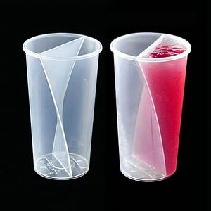 500 मिलीलीटर 700 मिली व्यक्तिगत पीपी पालतू प्लास्टिक डबल कम्पार्टमेंट कप दूध चाय और कोल्ड बोबा पेय - Product Image 5