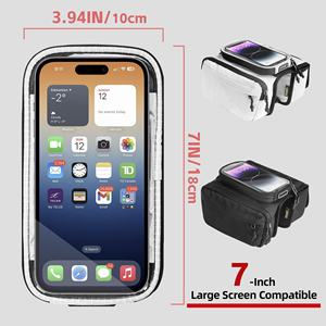 Sac de guidon de <span class=keywords><strong>vélo</strong></span> à écran tactile sensible, étanche, avec pare-soleil, pour téléphone portable, sacoche avant de cyclisme, très bien noté - Product Image 2