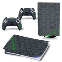 Autocollant de protection en fibre de carbone tendance pour console PlayStation 5 et manette PS5, accessoire élégant
