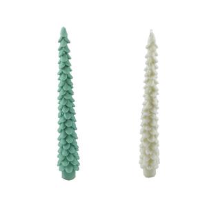Bougies coniques <span class=keywords><strong>de</strong></span> Noël en <span class=keywords><strong>forme</strong></span> d'arbre scintillant rustiques faites à la main Nouveaux modèles créatifs - Product Image 5