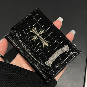 กระเป๋าสตางค์ฮิปฮอปทันสมัย CH แบบพกพาสำหรับผู้ชาย กระเป๋าเงินพังก์ลายกากบาท กระเป๋าใส่เหรียญขนาดเล็ก กระเป๋าป้องกันการโจรกรรม กระเป๋าสตางค์ดีไซน์หรูหรา แคตตาล็อกกระเป๋าสตางค์ - Product Image 3