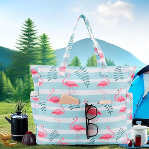 Échantillon gratuit, design original, vente chaude, impression personnalisée, style plage, grands sacs de shopping pour femmes, sacs de shopping en toile avec logo - Product Image 2