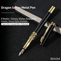 Stylo plume en métal sculpté dragon de luxe oriental, styles mat et brillant pour cadeau promotionnel d'entreprise