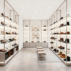 קיוסק זכוכית עם ארון תצוגה לתצוגת נעליים, מדפי תצוגה לחנות נעליים - Product Image 3