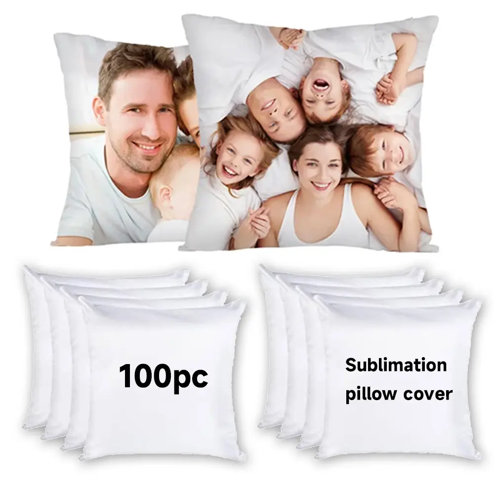 Gran oferta, funda de almohada de sublimación de 40*40CM, fundas de almohada de impresión por transferencia de calor, cojín de almohada en blanco de sublimación Diy, 100 Uds.