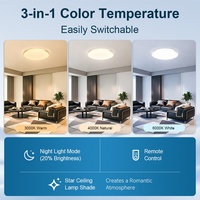 Nouvelle conception de luminaire de plafond rond à LED avec cadre en cristal fin en acrylique, éclairage de surface pour la chambre à coucher, la maison, gradation tricolore