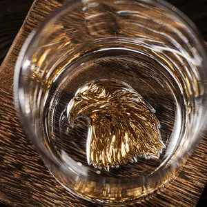 Lunettes à whisky en forme d'aigle animal, 310 ml, à motif personnalisé, Bar en verre à l'ancienne, avec échantillon gratuit, vente en gros