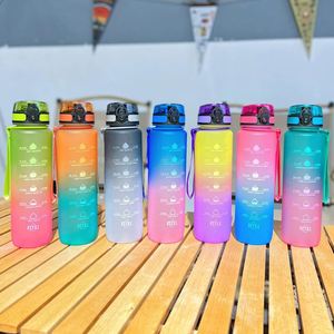 NEW Promotion Business Gift Custom Logo Printing Top Seller 32oz 1000ml Motivational Gym Promotional Plastic Water <b>Bottle</b> - Product Image 3