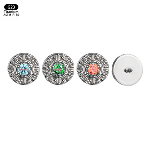<b>Titanium</b> <b>Stud</b> Earrings 7mm Round Geometric Design Prong Set Crystal Piercing Jewelry For Daily Wear - Product Image 5