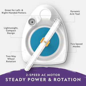 Rueda de cerámica para niños <span class=keywords><strong>Kit</strong></span> completo para <span class=keywords><strong>principiantes</strong></span> Plug In Motor de 2 libras de aire seco arcilla escultura herramient - Product Image 2