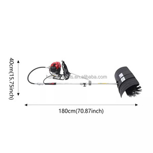 Machine de nettoyage de gazon artificiel télescopique avec brosse, moteur 2 temps et 4 temps, en métal et plastique, pour le déneigement - Product Image 1