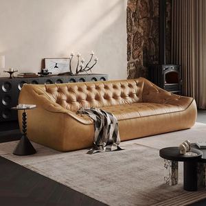 <span class=keywords><strong>Canapé</strong></span> Chesterfield en cuir PU inclinable manuel avec fonction pivotante pouf lounge à trois <span class=keywords><strong>places</strong></span> pour les loisirs de salon - Product Image 5