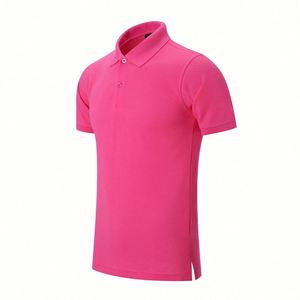 High Quality Men's Short Sleeve for Polo Shirt Personalized Woven Fabric Uniform with Floral Embroidery Design Heat Pressed - Product Image 6