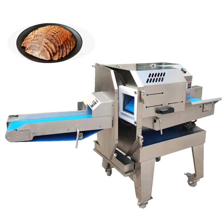 स्वचालित पकाया मांस बेकन सॉसेज Slicer ब्रेज़्ड पोर्क टुकड़ा करने की क्रिया मशीन गोमांस काटने की मशीन