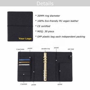Yihe Petit carnet A5 en cuir Saffiano 7 couleurs, à anneaux, avec inserts pour <span class=keywords><strong>agenda</strong></span>, séparateurs et pochettes <span class=keywords><strong>de</strong></span> classement - Product Image 5