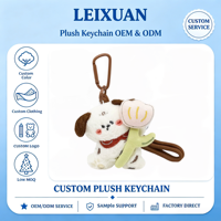 Porte-clés en peluche chiot Dalmatien Kawaii avec mousqueton, adorable chien tacheté en peluche tenant une fleur de tulipe, pendentif moelleux pour sac à dos