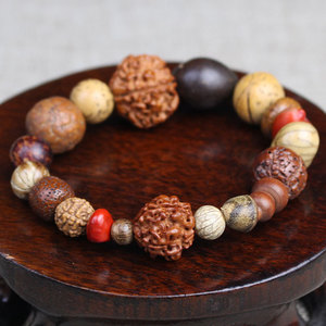 18 Seed Bodhi Bracelet Raw Seeds Buddhist Beads Vajra Star <b>Moon</b> Dragon Eye Root Ethnic Style Unisex Jewelry Religious Ceremonies - Product Image 5