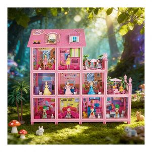 Ensemble de maison de poupée interactive pour enfants - Jouets de cuisine et d'alimentation en plastique - Jouet de maison de jeu d'imagination - Product Image 4