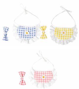 Bandanas pour animaux de compagnie en coton personnalisées, rondes avec dentelle, collier à fleurs, vente en gros - Bavoirs personnalisés pour chats et petits chiens - Product Image 4