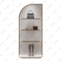 Présentoir à chaussures et sacs en acier inoxydable, étagère multi-niveaux pour sacs à main, base en marbre, pour bottes et talons hauts pour femmes, en métal SUNDO J-DPS-015