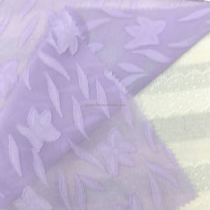 Patrones de agotamiento en capas 100% poliéster Flor de cinco pétalos tejido combinado-120 GSM transparente para decoración de ropa de niños y Hijabs - Product Image 3