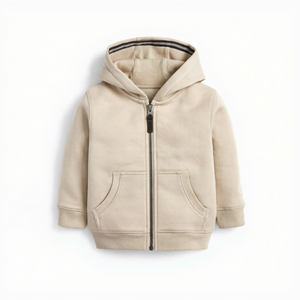 Nueva Sudadera con Capucha de Algodón para Niños, Sudadera Formal con Capucha para Niños Pequeños con Cuello de Felpa para Bebés, Sudadera con Capucha Personalizada con Cremallera - Product Image 1