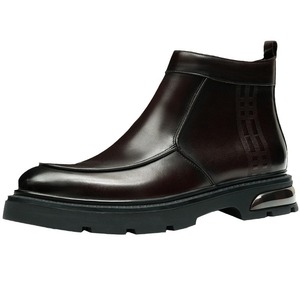 Nouvelles Bottes d'Hiver Montantes Classiques Polyvalentes Décontractées pour Hommes, Imperméables en Cuir Véritable, Rehaussantes, pour le Travail en Extérieur et le Sport - Product Image 5