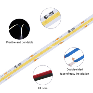 UL Listed 504Chip/M bande led étanche cob 12V 17.85mm Cuttable Cri90 LED Cob Strip Light 12W 2200K White 10mm cob light strip - Product Image 2