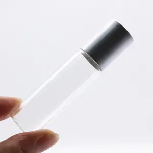 15 ml thin glass roller bottle 1/2 oz Transparent empty cosmetic packaging perfume essential oil roller on bottle 10ml 15ml