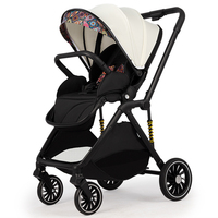 Poussette de luxe pliable pour nouveau-né avec siège réversible et cadre en aluminium, idéale pour les bébés de 0 à 36 mois