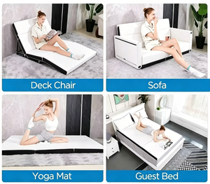 Materasso pieghevole <span class=keywords><strong>spugna</strong></span> alta elastica 4-Fold tappetino in schiuma con manico lavabile fodera traspirante adatta per viaggi in campeggio personalizzato - Product Image 3