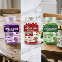 Groothandel OEM Kinderen Tieners Volwassenen Natuurlijke Smaak Slaap Gummies Melatoninevrij Vitamine B6 D3 L-theanine Magnesium Glycinaat