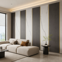 Panneau mural en PVC imitation bois, panneau décoratif pour plafond suspendu, panneau de fond mural intérieur, panneau de finition à installation rapide
