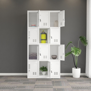 12-Door Modern Design Iron <b>Locker</b> Multi-Tier Foldable Metal Wardrobe for Home Office School Bedroom Hotel Storage Hospital - Product Image 3