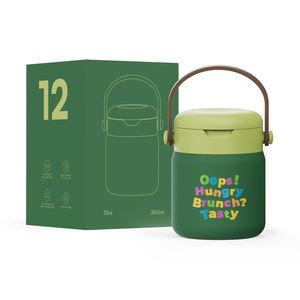 Hong Ling barattoli per alimenti sottovuoto in acciaio inossidabile 18/8 di alta qualità 12oz contenitori portatili a doppia parete in metallo da LFGB verificati - Product Image 1