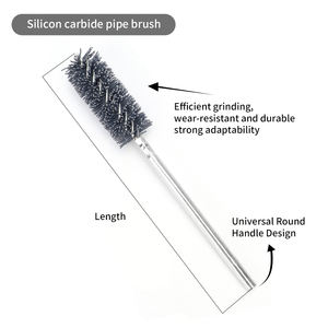 Cepillo para tuberías de acero inoxidable DIY de longitud personalizable, con mango de plástico de 1/2 de diámetro y cerdas de carburo de silicio para eliminar óxido. - Product Image 5