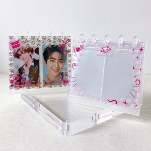 Album Portafoto Kawaii da 3 Pollici con Cuccioli Cartoon, Raccoglitore per Photocard Kpop, Organizer Elegante Stile Love, <span class=keywords><strong>Libro</strong></span> Portaoggetti - Product Image 3