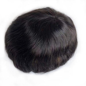 Prótesis Capilar de Encaje Francés con Frente Decolorado y Base de PU para <span class=keywords><strong>Hombre</strong></span>, Venta al por Mayor, Cabello Q6 # Parche de Pérdida 1B - Product Image 5