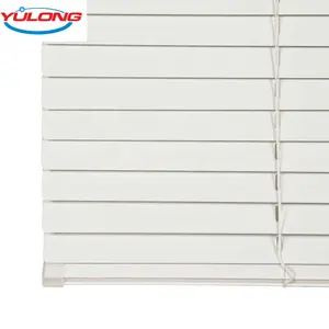 White Faux wooden blinds for window Horizontal Venetian Blinding White Partial Inside Mount Cordless Window